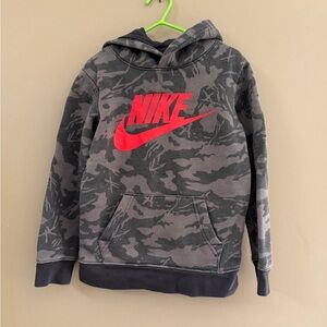 Nike Red Logo Gray Camo Hoodie